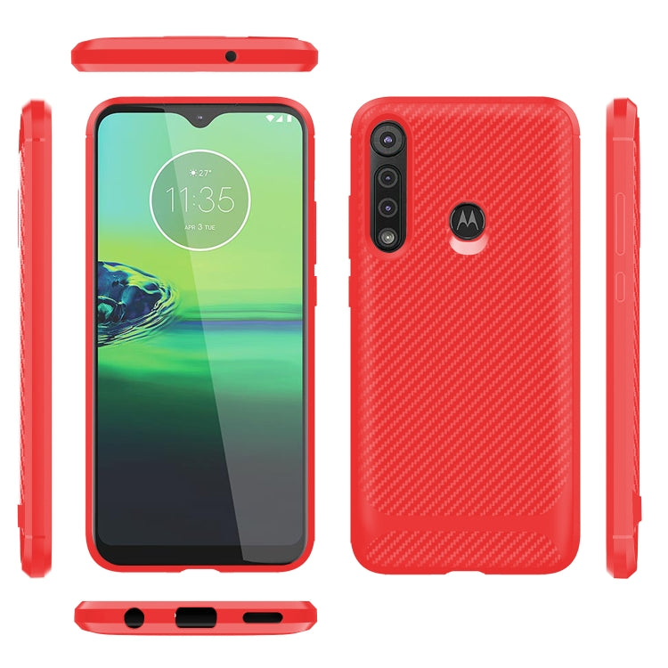For Motorola Moto G8 Play / One Macro Carbon Fiber Texture Shockproof TPU Protective Case