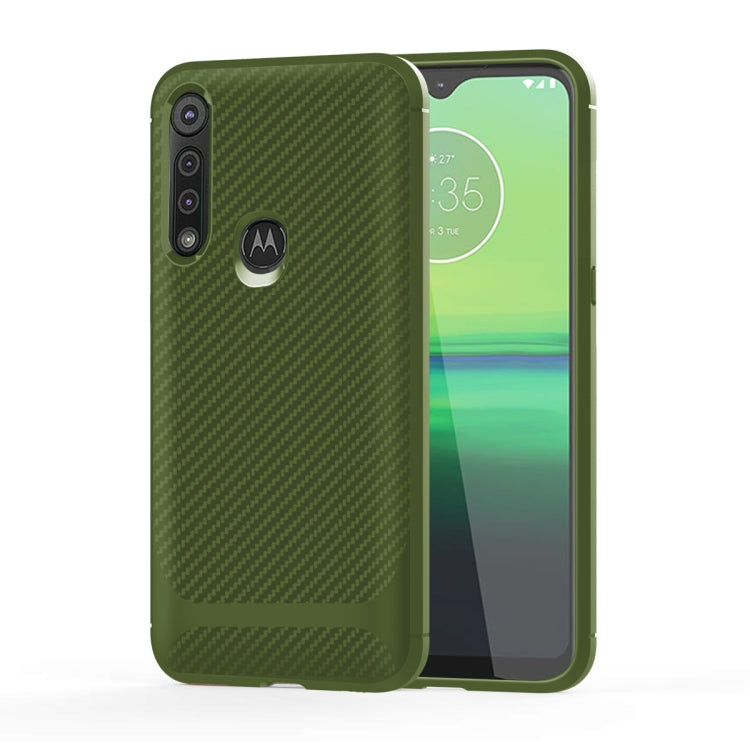 For Motorola Moto G8 Play / One Macro Carbon Fiber Texture Shockproof TPU Protective Case