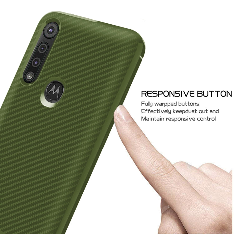 For Motorola Moto G8 Play / One Macro Carbon Fiber Texture Shockproof TPU Protective Case