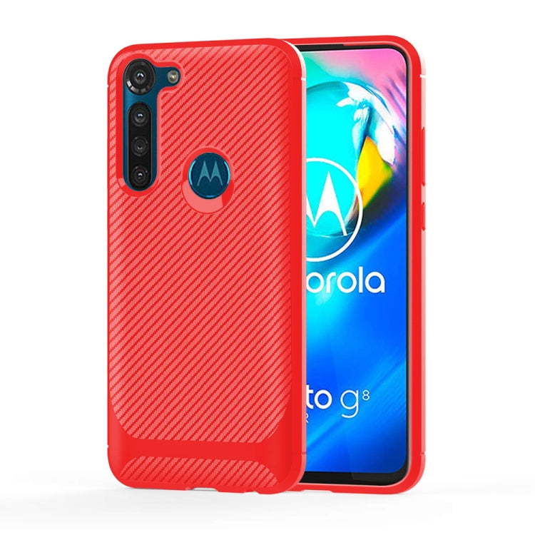 For Motorola Moto G8 Power Carbon Fiber Texture Shockproof TPU Protective Case