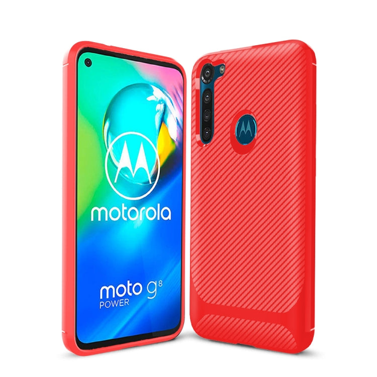 For Motorola Moto G8 Power Carbon Fiber Texture Shockproof TPU Protective Case
