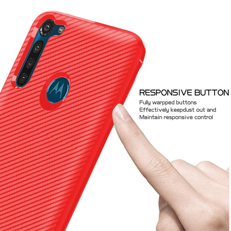 For Motorola Moto G8 Power Carbon Fiber Texture Shockproof TPU Protective Case