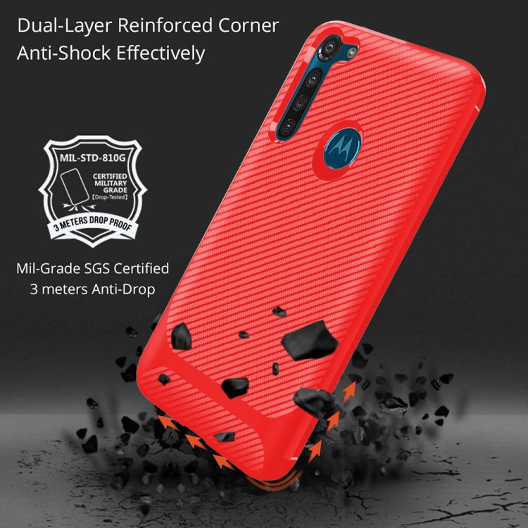 For Motorola Moto G8 Power Carbon Fiber Texture Shockproof TPU Protective Case