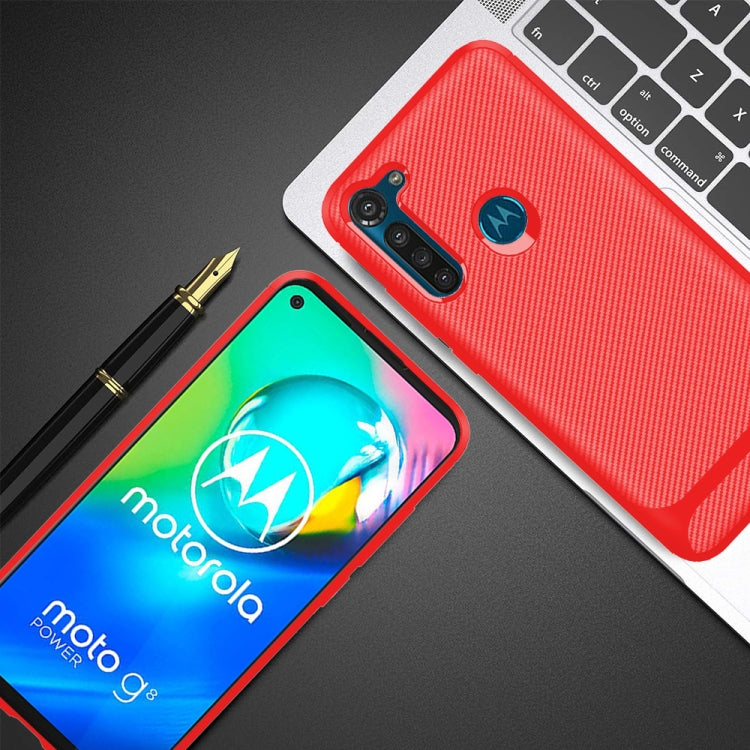 For Motorola Moto G8 Power Carbon Fiber Texture Shockproof TPU Protective Case