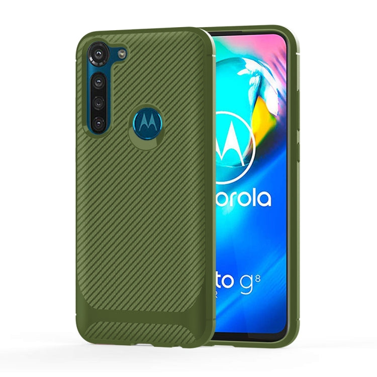 For Motorola Moto G8 Power Carbon Fiber Texture Shockproof TPU Protective Case