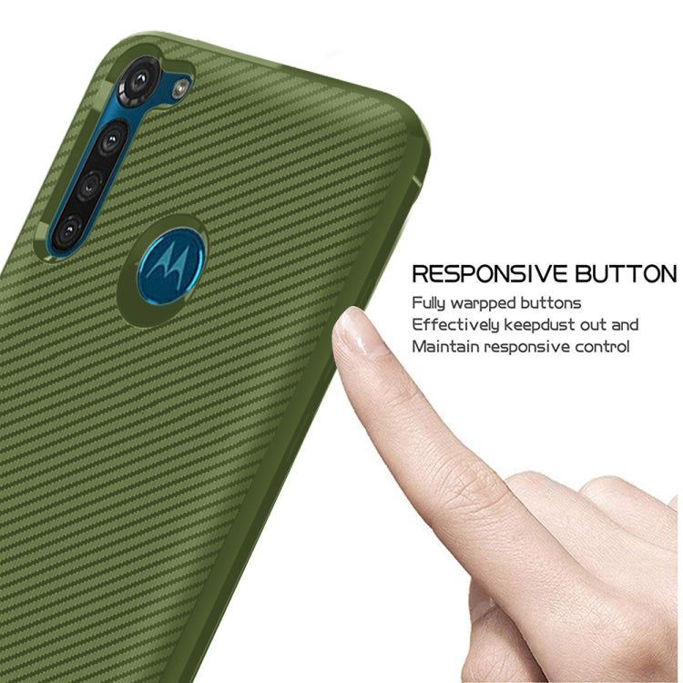 For Motorola Moto G8 Power Carbon Fiber Texture Shockproof TPU Protective Case