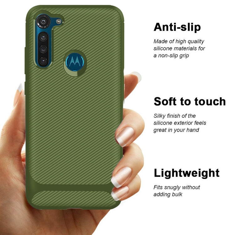 For Motorola Moto G8 Power Carbon Fiber Texture Shockproof TPU Protective Case