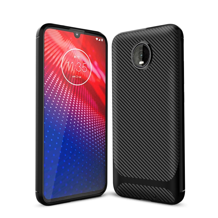 For Motorola Moto Z4 Play / Z4 Carbon Fiber Texture Shockproof TPU Protective Case