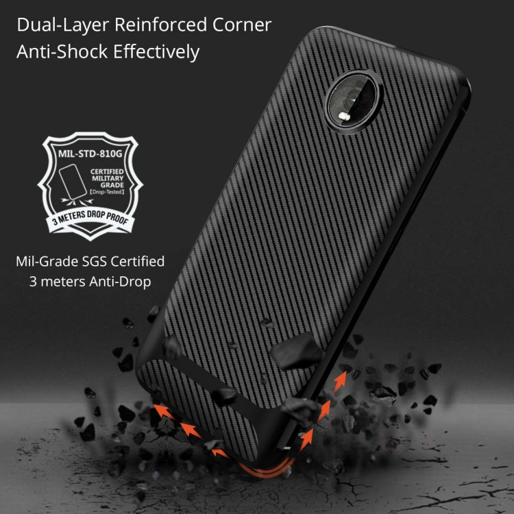 For Motorola Moto Z4 Play / Z4 Carbon Fiber Texture Shockproof TPU Protective Case