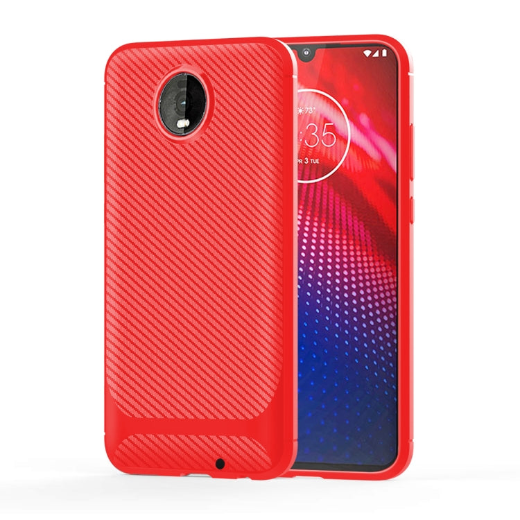 For Motorola Moto Z4 Play / Z4 Carbon Fiber Texture Shockproof TPU Protective Case