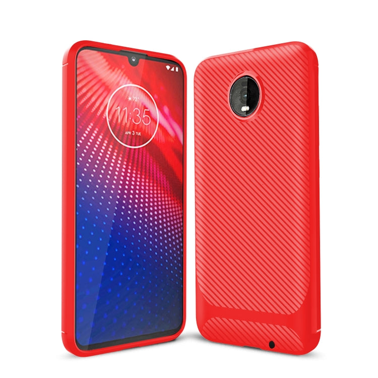 For Motorola Moto Z4 Play / Z4 Carbon Fiber Texture Shockproof TPU Protective Case