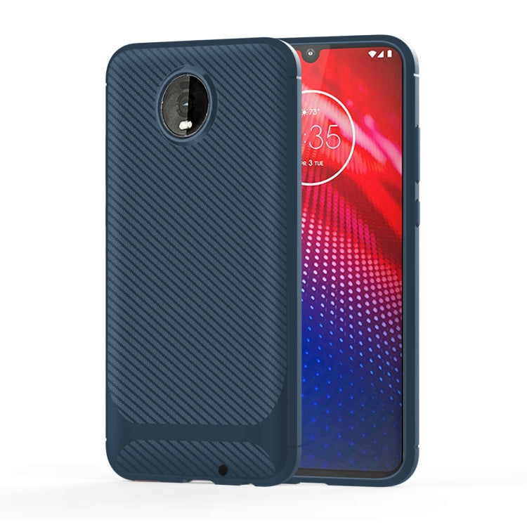 For Motorola Moto Z4 Play / Z4 Carbon Fiber Texture Shockproof TPU Protective Case