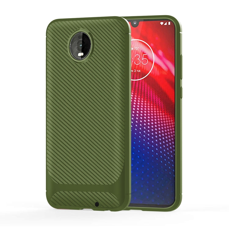 For Motorola Moto Z4 Play / Z4 Carbon Fiber Texture Shockproof TPU Protective Case