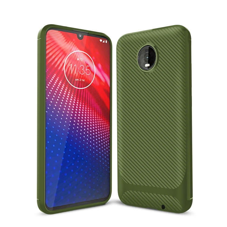 For Motorola Moto Z4 Play / Z4 Carbon Fiber Texture Shockproof TPU Protective Case