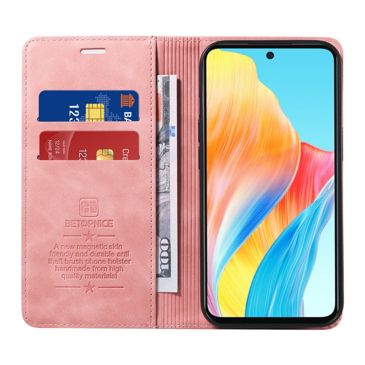 For OPPO A58 4G BETOPNICE Suction Anti-theft Leather Phone Case