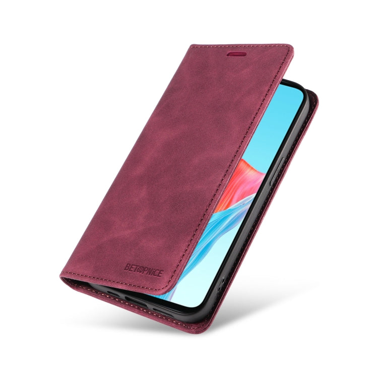 For OPPO A58 4G BETOPNICE Suction Anti-theft Leather Phone Case