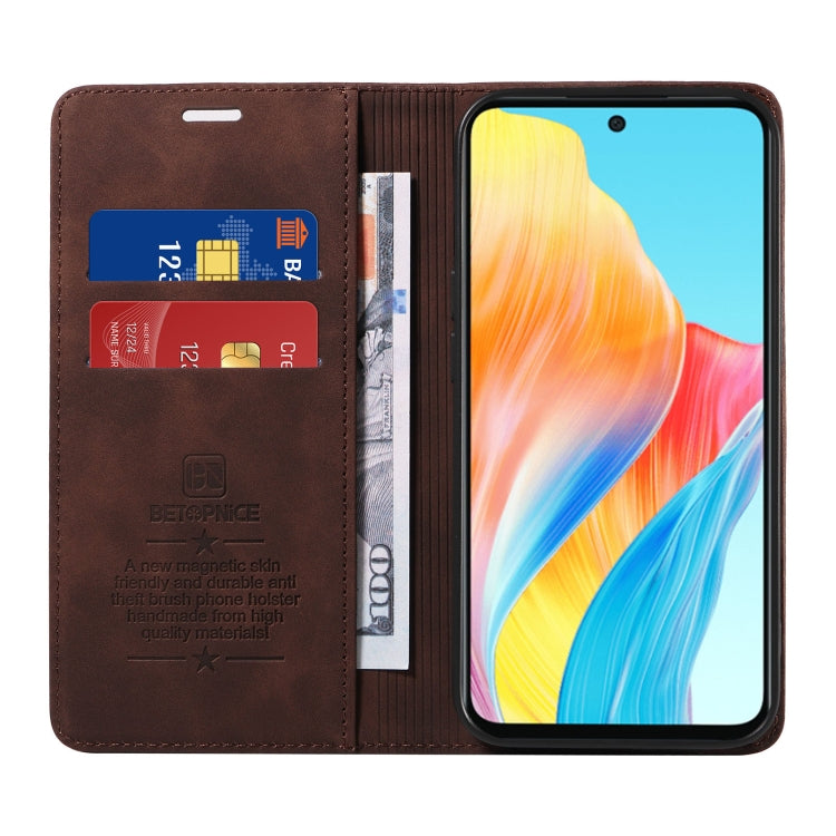 For OPPO A58 4G BETOPNICE Suction Anti-theft Leather Phone Case