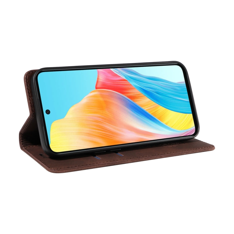 For OPPO A58 4G BETOPNICE Suction Anti-theft Leather Phone Case