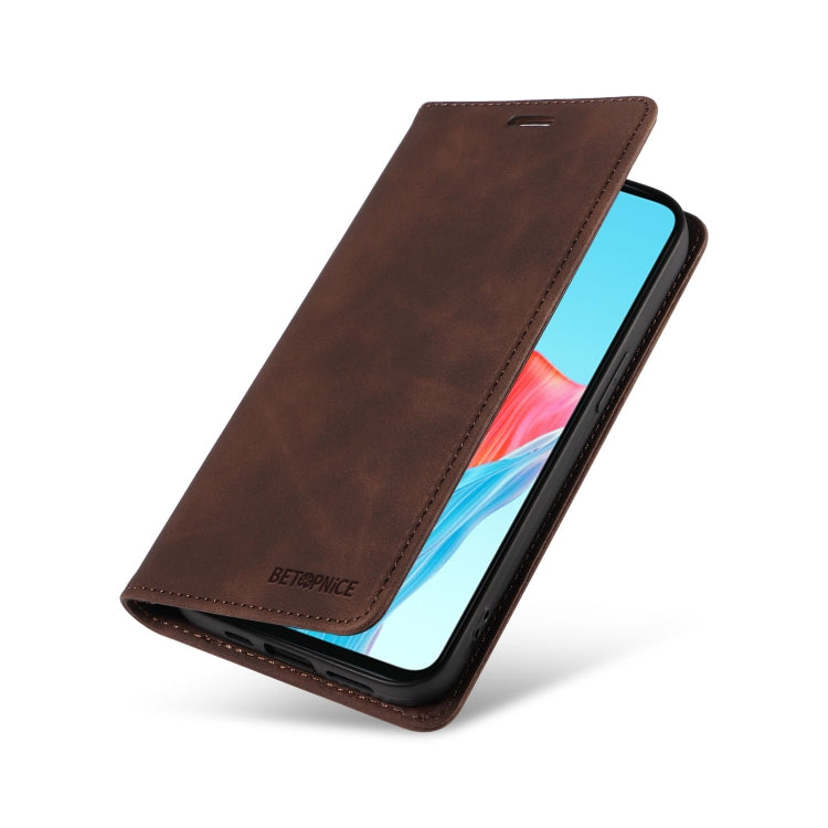 For OPPO A58 4G BETOPNICE Suction Anti-theft Leather Phone Case