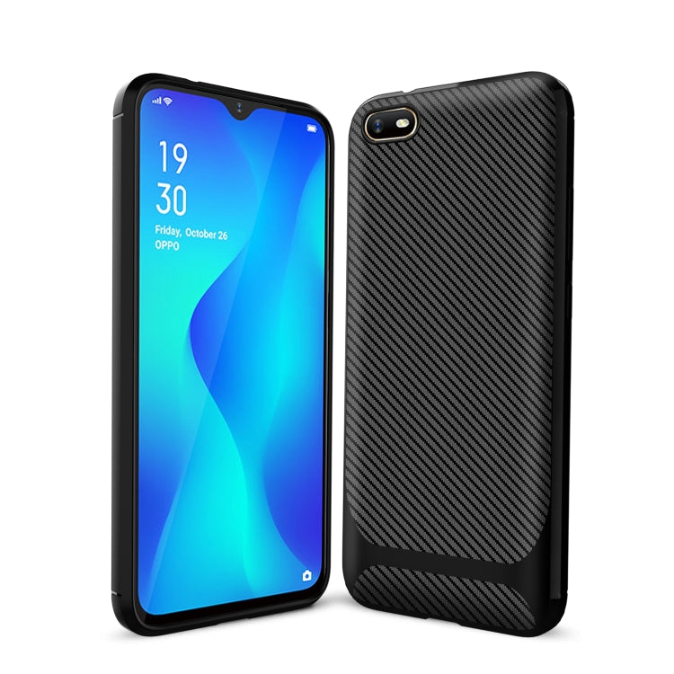For OPPO A1k / Realme C2 Carbon Fiber Texture Shockproof TPU Protective Case