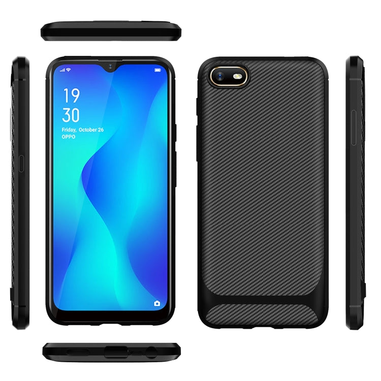 For OPPO A1k / Realme C2 Carbon Fiber Texture Shockproof TPU Protective Case