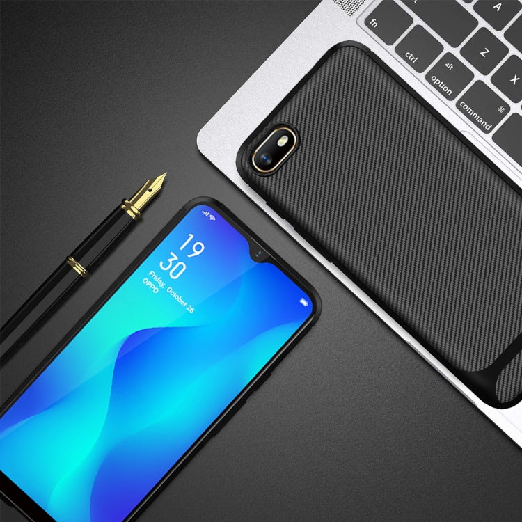 For OPPO A1k / Realme C2 Carbon Fiber Texture Shockproof TPU Protective Case