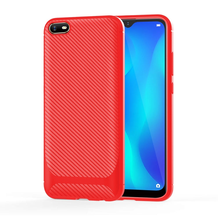 For OPPO A1k / Realme C2 Carbon Fiber Texture Shockproof TPU Protective Case