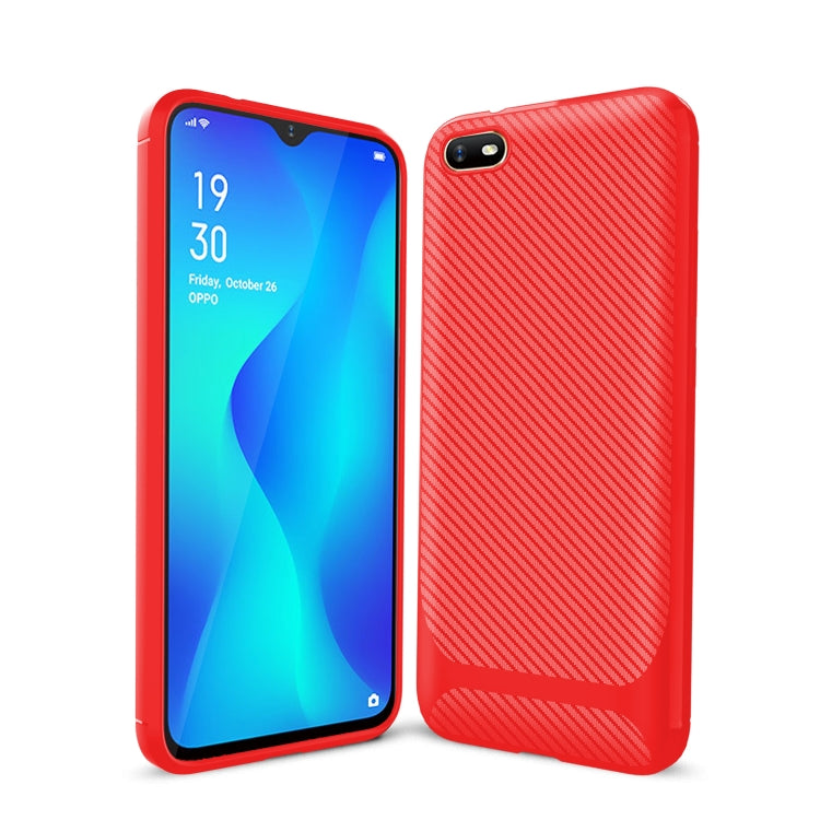 For OPPO A1k / Realme C2 Carbon Fiber Texture Shockproof TPU Protective Case