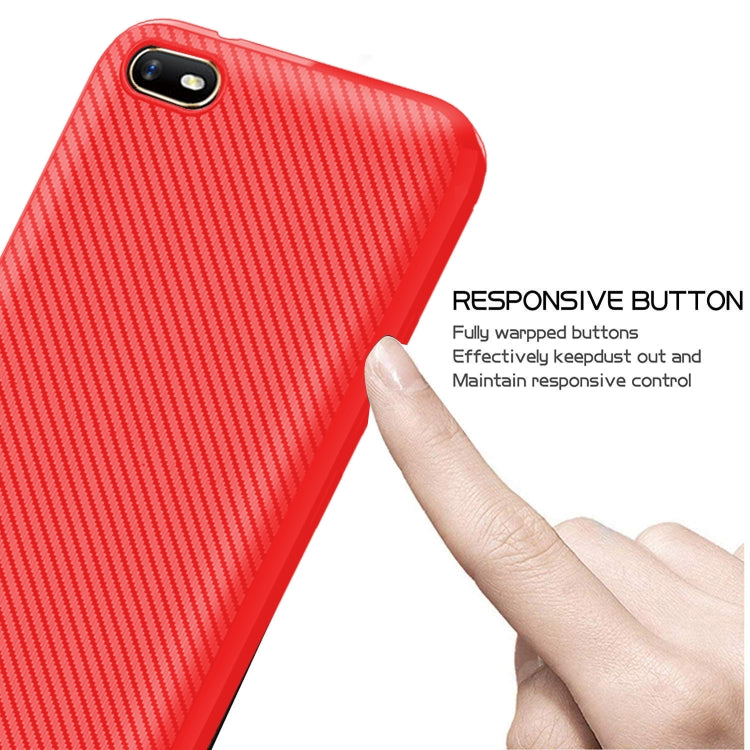 For OPPO A1k / Realme C2 Carbon Fiber Texture Shockproof TPU Protective Case