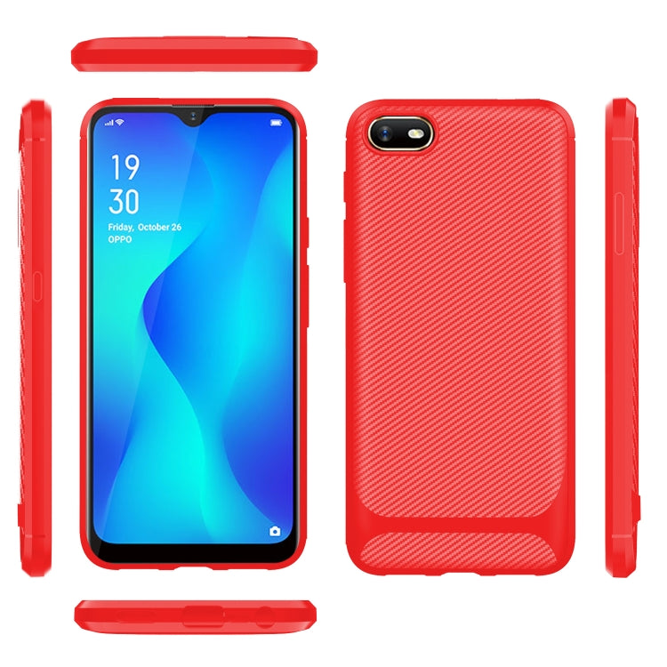 For OPPO A1k / Realme C2 Carbon Fiber Texture Shockproof TPU Protective Case