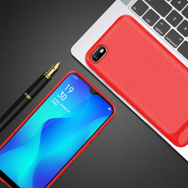 For OPPO A1k / Realme C2 Carbon Fiber Texture Shockproof TPU Protective Case