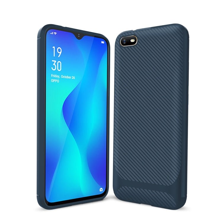 For OPPO A1k / Realme C2 Carbon Fiber Texture Shockproof TPU Protective Case