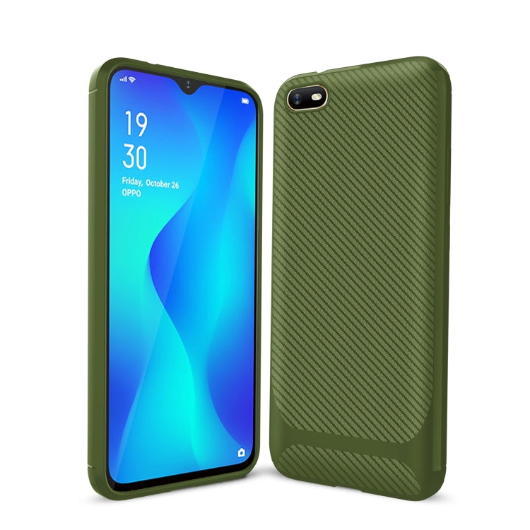For OPPO A1k / Realme C2 Carbon Fiber Texture Shockproof TPU Protective Case