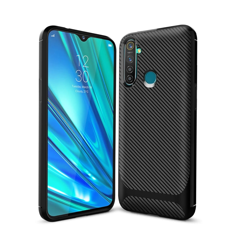 For OPPO Realme Q(China Version) Carbon Fiber Texture Shockproof TPU Protective Case
