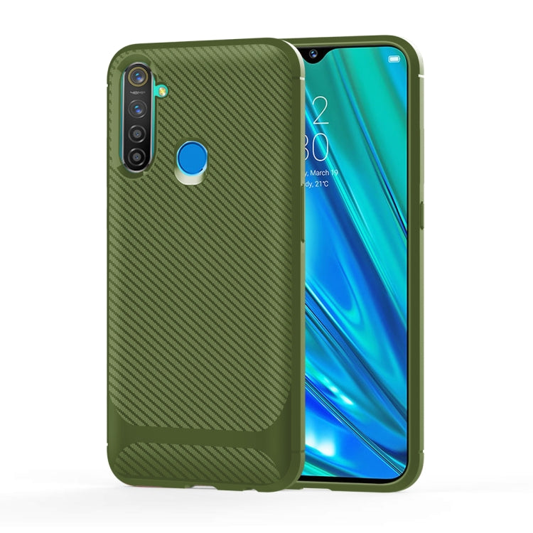 For OPPO Realme Q(China Version) Carbon Fiber Texture Shockproof TPU Protective Case