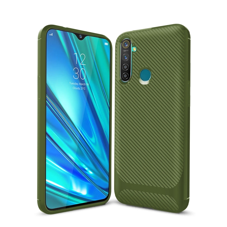For OPPO Realme Q(China Version) Carbon Fiber Texture Shockproof TPU Protective Case