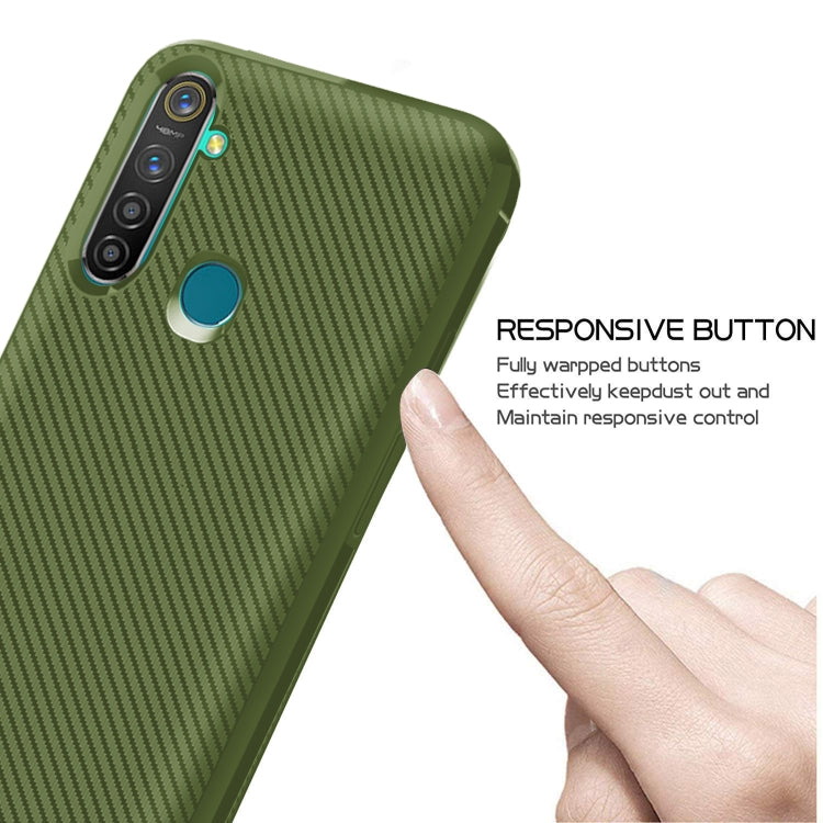 For OPPO Realme Q(China Version) Carbon Fiber Texture Shockproof TPU Protective Case