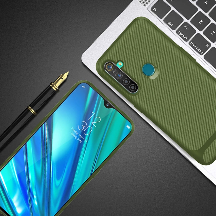 For OPPO Realme Q(China Version) Carbon Fiber Texture Shockproof TPU Protective Case
