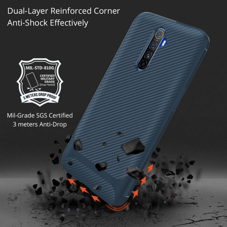 For OPPO Realme X2 Pro / Reno Ace Carbon Fiber Texture Shockproof TPU Protective Case