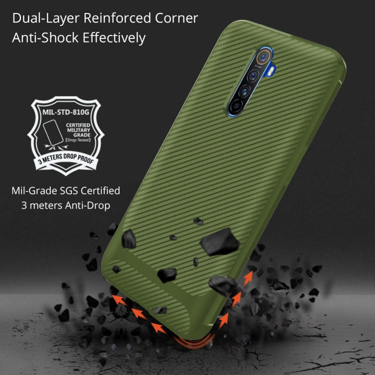 For OPPO Realme X2 Pro / Reno Ace Carbon Fiber Texture Shockproof TPU Protective Case