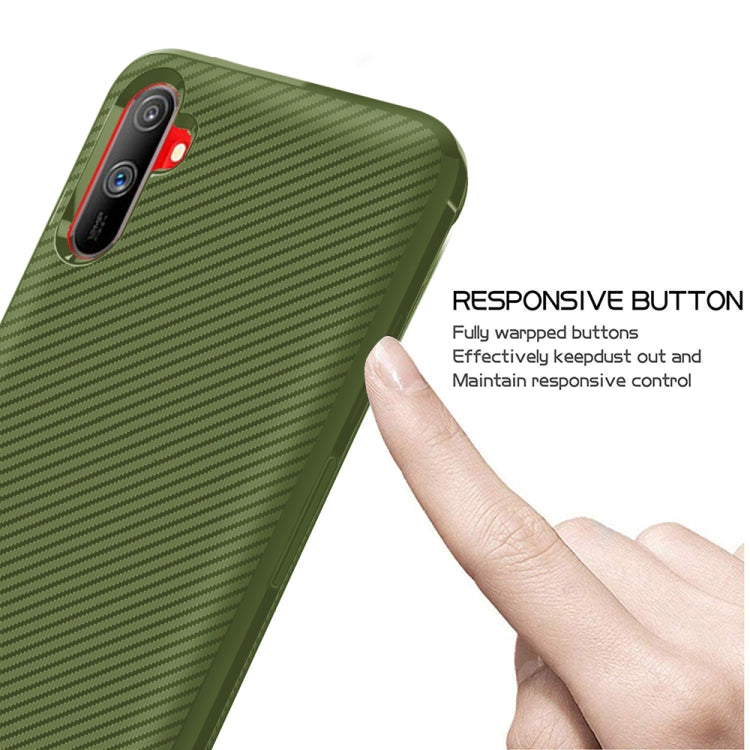 For OPPO Realme C3 Carbon Fiber Texture Shockproof TPU Protective Case