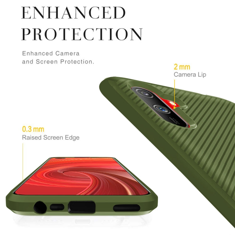 For OPPO Realme C3 Carbon Fiber Texture Shockproof TPU Protective Case