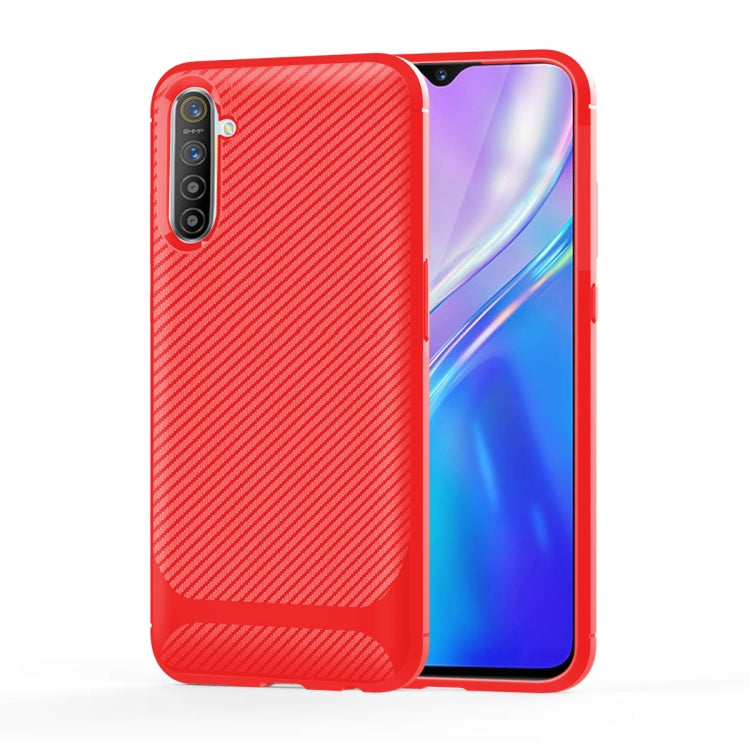 For OPPO Realme XT / X2 / K5 Carbon Fiber Texture Shockproof TPU Protective Case