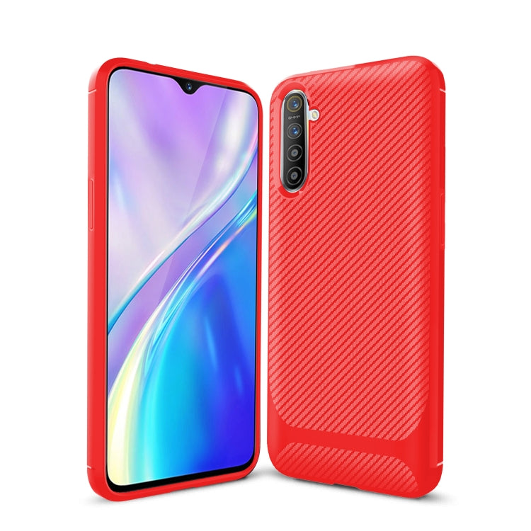 For OPPO Realme XT / X2 / K5 Carbon Fiber Texture Shockproof TPU Protective Case