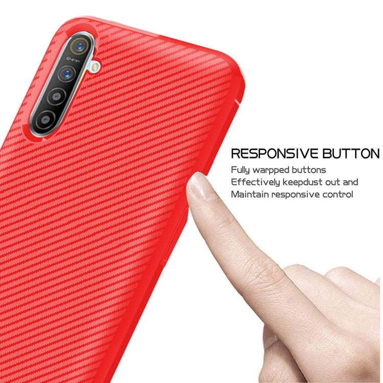 For OPPO Realme XT / X2 / K5 Carbon Fiber Texture Shockproof TPU Protective Case