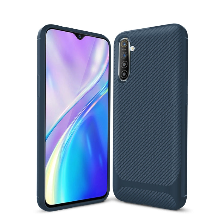 For OPPO Realme XT / X2 / K5 Carbon Fiber Texture Shockproof TPU Protective Case