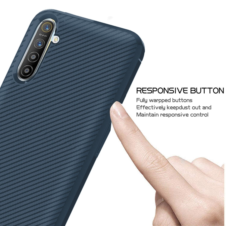 For OPPO Realme XT / X2 / K5 Carbon Fiber Texture Shockproof TPU Protective Case
