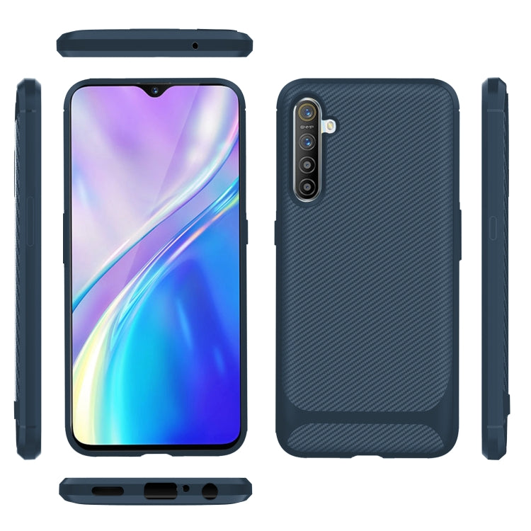 For OPPO Realme XT / X2 / K5 Carbon Fiber Texture Shockproof TPU Protective Case