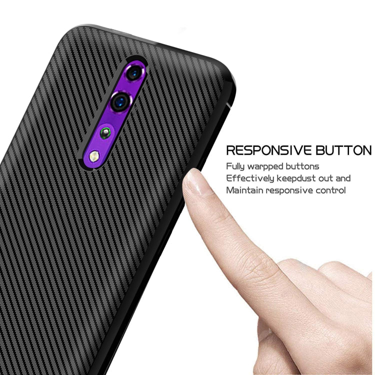 For OPPO Reno Z Carbon Fiber Texture Shockproof TPU Protective Case