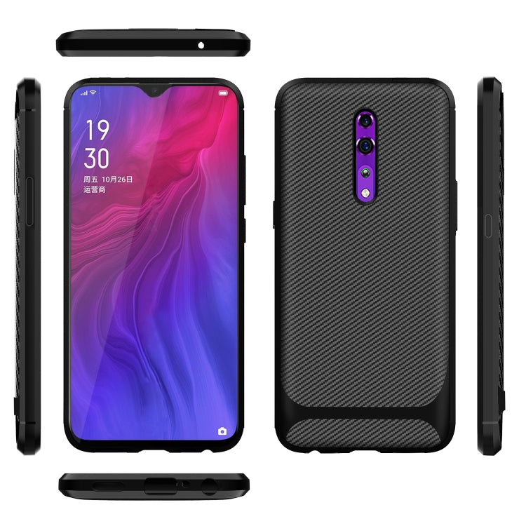 For OPPO Reno Z Carbon Fiber Texture Shockproof TPU Protective Case